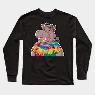 Hippie Hippo Long Sleeve T-Shirt